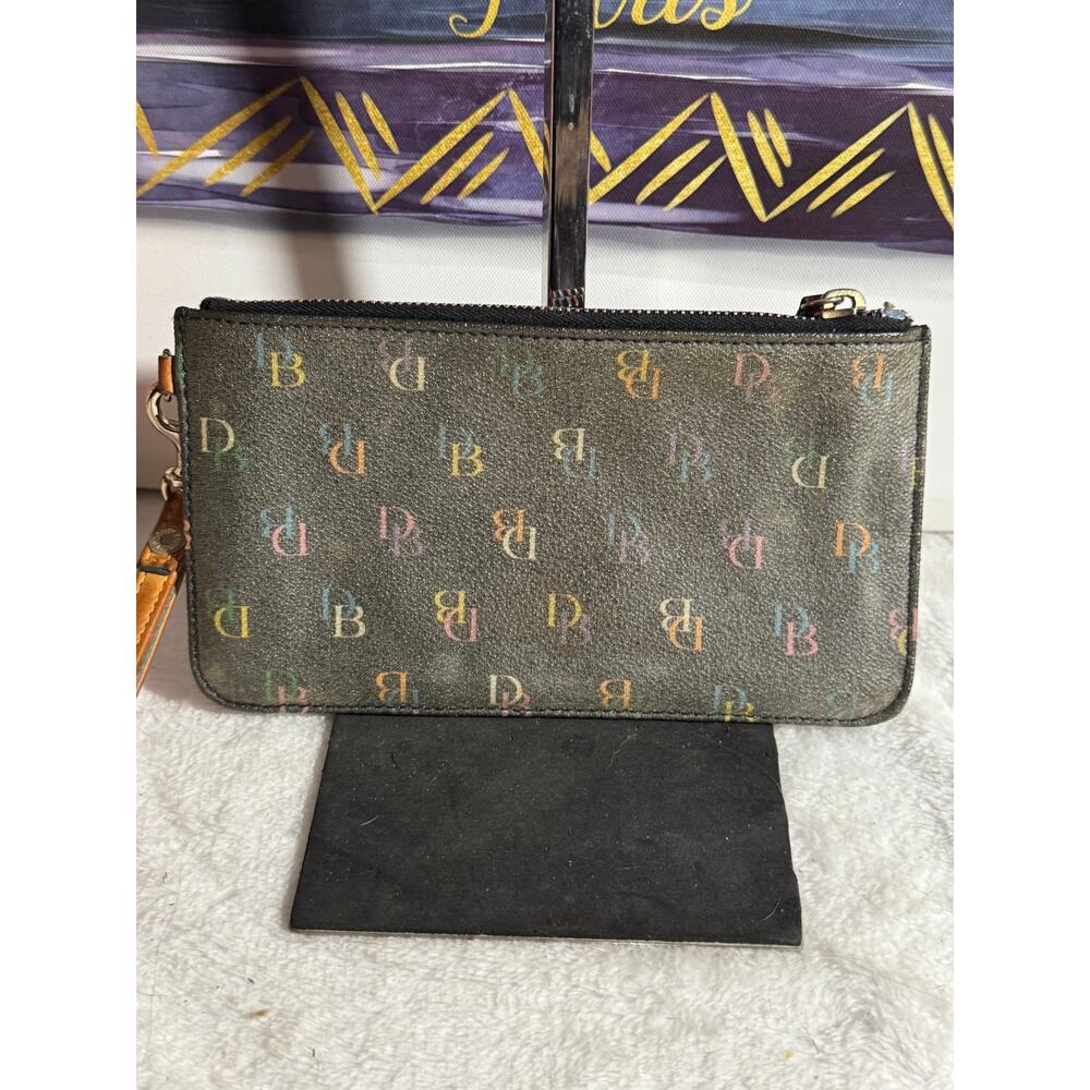 EUC Vintage Dooney & Bourke Rainbow Monogram Wristlet